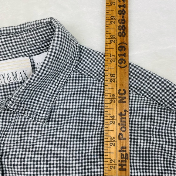 Casey And Max Women's Large Plaid Embroidered Floral Button Up Top Long Sleeve - Picture 9 of 9